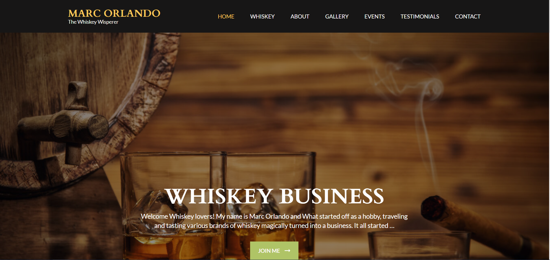 Brand and beverage website design example by Maryland Web Design
