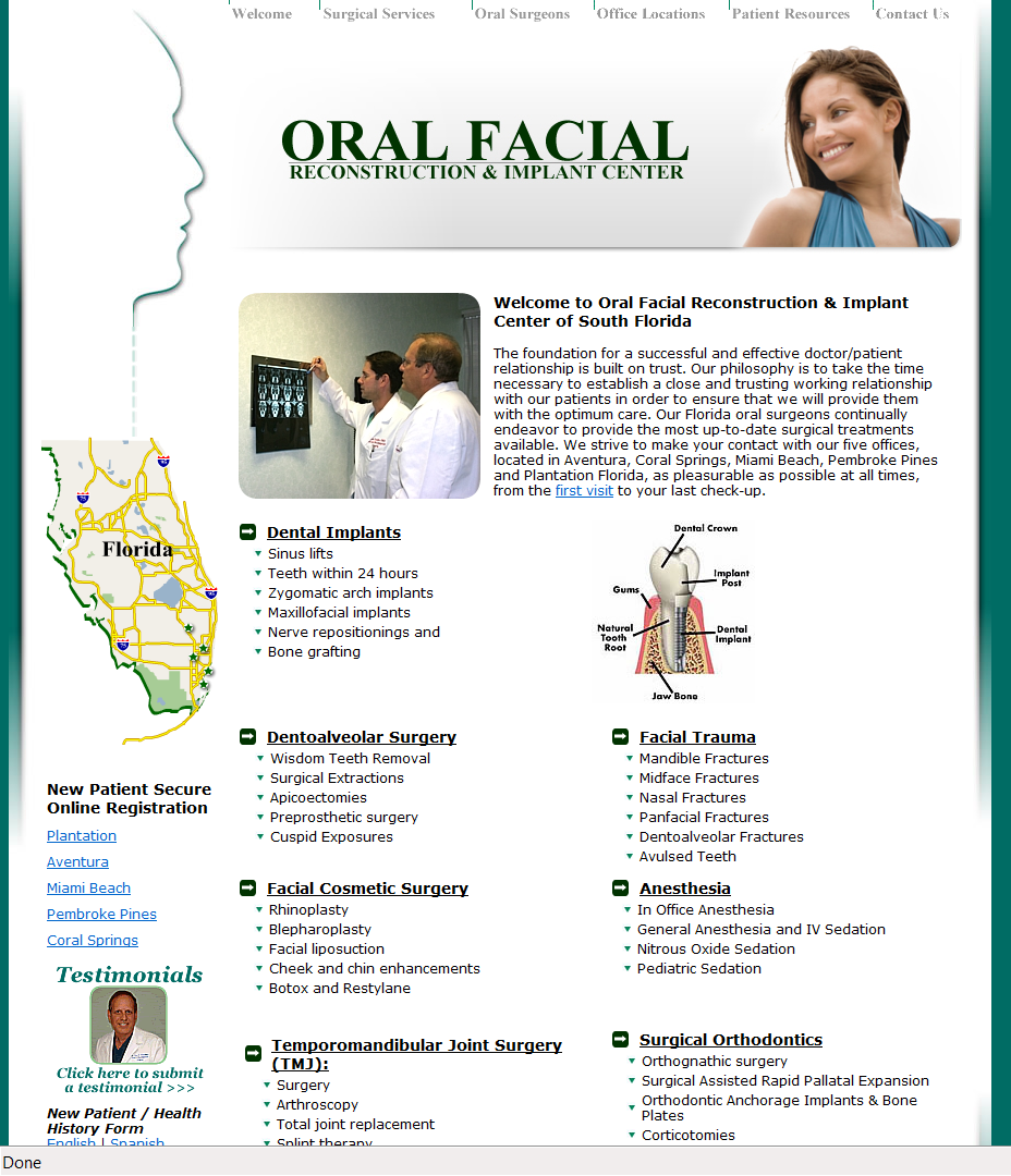 Dentist website design example in Maryland by Maryland Web Design
