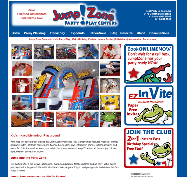 Entertainment company website design example by Maryland Web Design