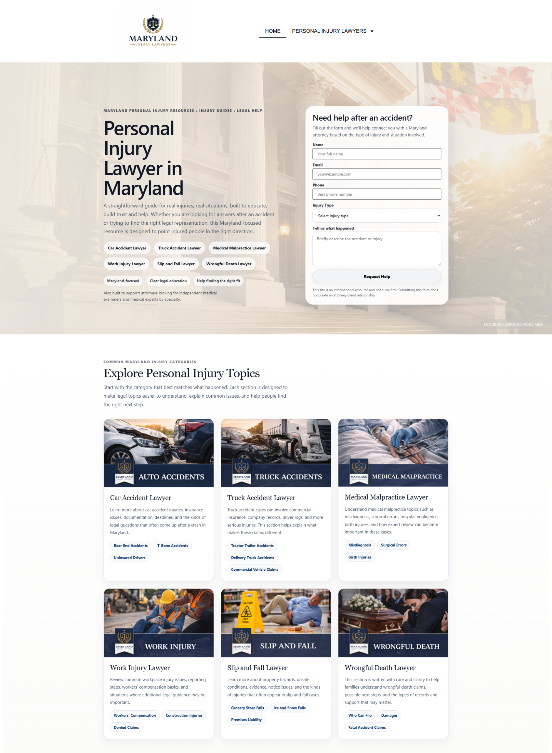 Personal Injury Lawyer in Maryland legal information website
